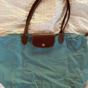 Longchamp Le Pliage large shopping bag light blue